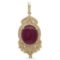 14K Gold 49.31 ct Ruby 1.78ct Diamond Pendant