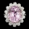 14k Gold 10.00ct Kunzite 1.70ct Diamond Ring