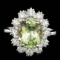 14k White Gold 4.00ct Beryl 1.25ct Diamond Ring