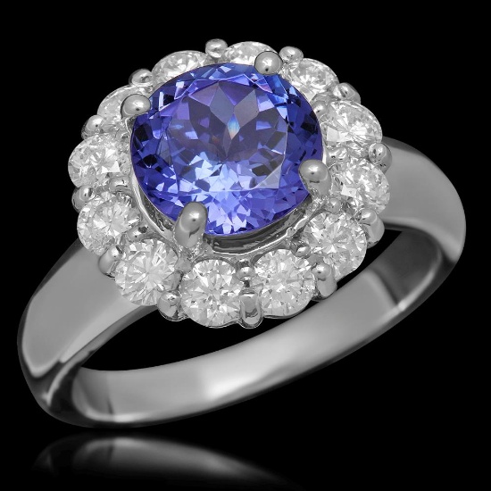 14K Gold 2.32ct Tanzanite 1.10ct Diamond Ring