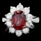 14k White Gold 5.50ct Zircon 1.80ct Diamond Ring