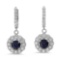 14K Gold  2.33ct Sapphire 2.25 Diamond Earrings