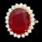 14k Yellow Gold 14ct Ruby 1.50ct Diamond Ring