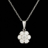 14k White Gold 0.90ct Diamond Pendant