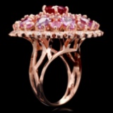 14k Rose Gold 11ct Sapphire 0.75ct Diamond Ring