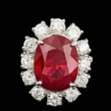 14k White Gold 11.00ct Ruby 2.15ct Diamond Ring