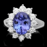 14k Gold 2.50ct Tanzanite 1.00ct Diamond Ring