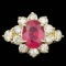 14k Yellow Gold 2.50ct Ruby 1.50ct Diamond Ring