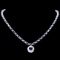 14k Gold 28ct Sapphire 3.35ct Diamond Necklace