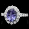 14k Gold 1.82ct Tanzanite 0.92ct Diamond Ring