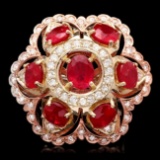 14k Gold 12.00ct Ruby 1.35ct Diamond Ring