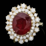 14k Yellow Gold 7.00ct Ruby 1.70ct Diamond Ring