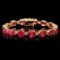 14k Gold 35.00ct Ruby 1.15ct Diamond Bracelet