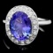 14k Gold 4.00ct Tanzanite 0.35ct Diamond Ring