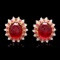 14k Gold 17.65ct Ruby 0.80ct Diamond Earrings