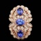 14k Rose 5.50ct Tanzanite 1.60ct Diamond Ring