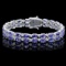 14k 20.00ct Tanzanite 1.30ct Diamond Bracelet