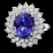 14k Gold 3.77ct Tanzanite 1.58ct Diamond Ring