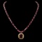 14K Gold 59.34ct Ruby 3.10ct Diamond Necklace