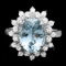 14k Gold 3.00ct Aquamarine 0.75ct Diamond Ring