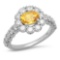 14K Gold 1.49ct Yellow Sapphire 1.51cts Diamond Ring