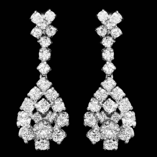 14k White Gold 2.85ct Diamond Earrings