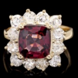 14k Yellow Gold 2.40ct Spinel 2.00ct Diamond Ring