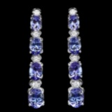 14k Gold 6.00ct Tanzanite 0.45ct Diamond Earrings