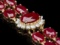 14k Yellow Gold 27ct Ruby 1.30ct Diamond Bracelet