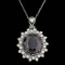 14k Gold 7.00ct Sapphire 0.85ct Diamond Pendant