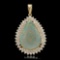 14K Gold 11.86ct Opal 2.35ct Diamond Pendant