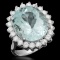 14K Gold 9.51ct Aquamarine 1.15ct Diamond Ring