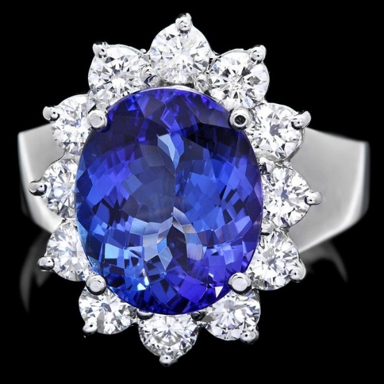 14k Gold 5.00ct Tanzanite 1.40ct Diamond Ring