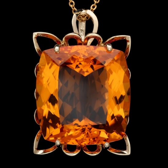 14k Yellow Gold 55.00ct Citrine Pendant