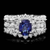 14k Gold 1.00ct Sapphire 1.55ct Diamond Ring