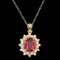 14k Gold 3.00ct Ruby 0.70ct Diamond Pendant