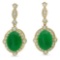 14K Gold 18.21ct Jadeite 1.85 Diamond Earrings