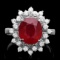 14k White Gold 4.00ct Ruby 0.70ct Diamond Ring