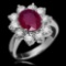 14K Gold 2.95ct Ruby & 2.20ct Diamond Ring