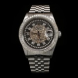 Rolex DateJust SS 36mm Custom Diamond Bezel Men's Wristwatch