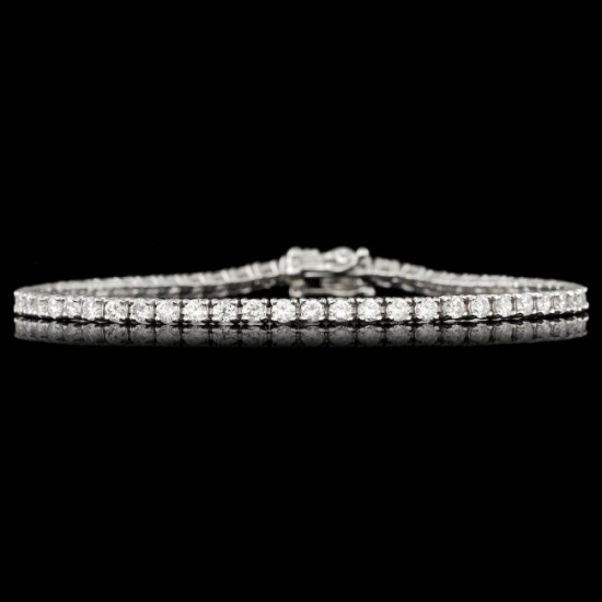 14k White Gold 3.70ct Diamond Bracelet