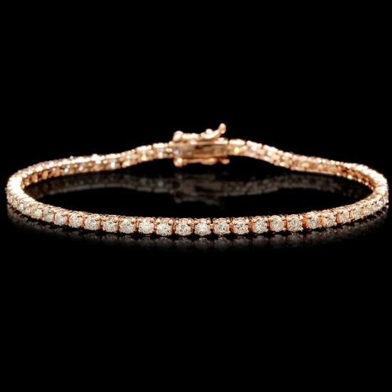 14k Rose Gold 3.60ct Diamond Bracelet