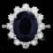 14k Gold 6.00ct Sapphire 1.35ct Diamond Ring