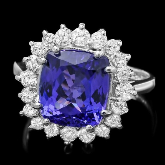 14k Gold 5.00ct Tanzanite 0.85ct Diamond Ring