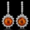 14K Gold 12.71ct Citrine 2.08ct Diamond Earrings