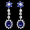 14k Gold 3.15ct Sapphire 2.00ct Diamond Earrings