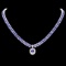14k W Gold 29ct Tanzanite 1.35ct Diamond Necklace