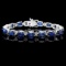 14k Gold 29ct Sapphire 0.75ct Diamond Bracelet