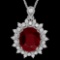 14K Gold 5.54ct Ruby 0.85ct Diamond Pendant