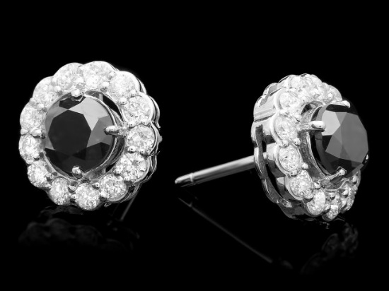 14k White Gold 3.9ct Diamond Earrings